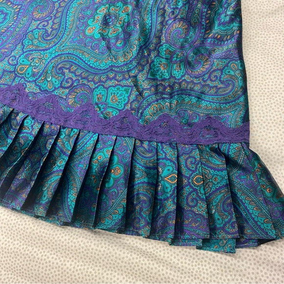 Victoria's Secret Purple and Blue Paisley Slip Dress - Picture 3 of 6